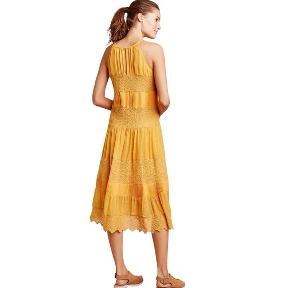 HD in Paris | Anthropologie Villanelle Lace Midi Length Sleeveless Dress Small - Picture 2 of 11